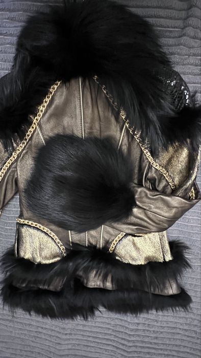 Шкіряна куртка з хутром Gizia, нова