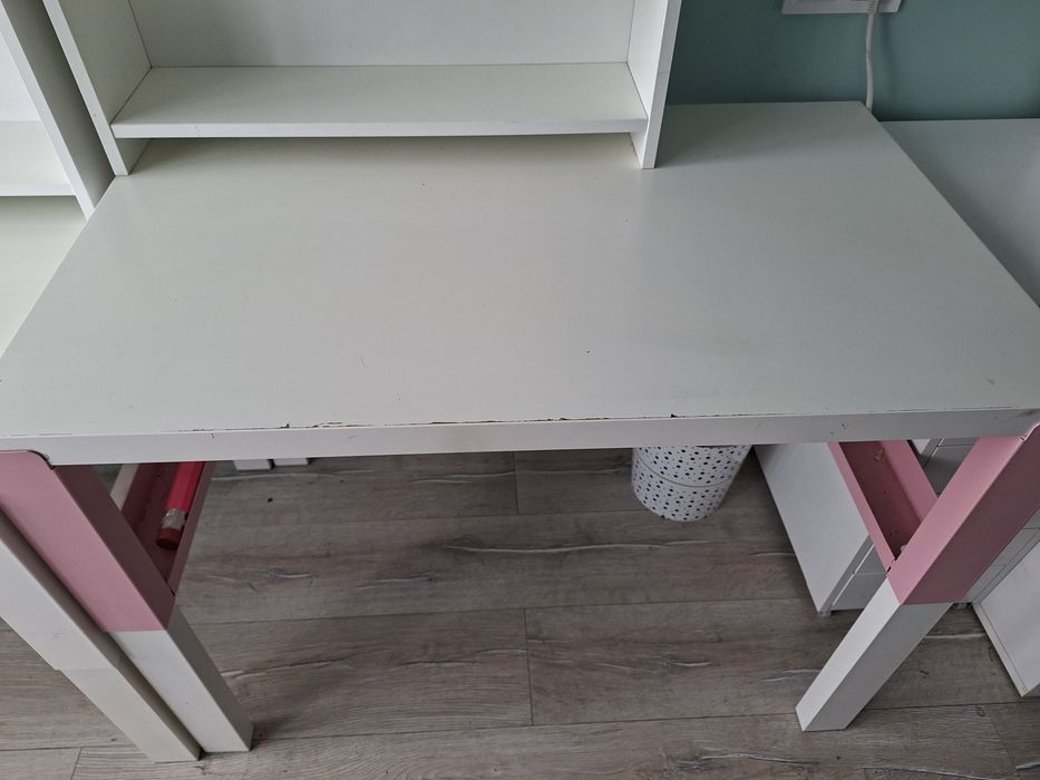 Biurko nadstawka  IKEA Pahl regulowane różowe