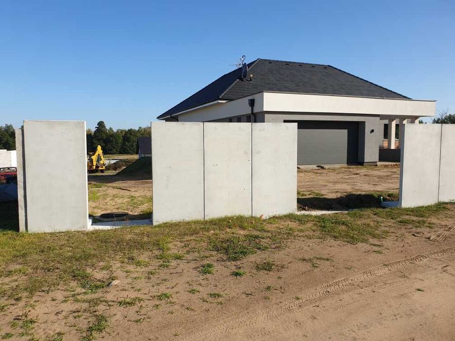 Ogrodzenie Palisadowe Pionowe Blok Monolityczne Bloki Betonowe Oporowe