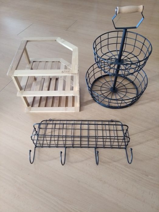 Fruteira/prateleiras/caixa p/pão