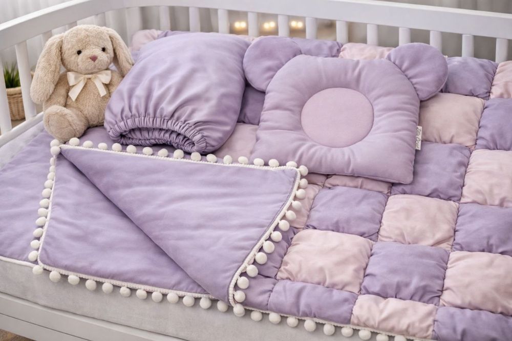 Дуже теплий дитячий комплект в ліжечко 120×60 | ковдра, подушка, прост