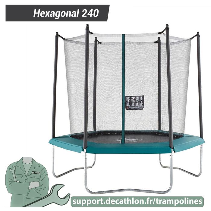 Trampolim decatlhon hexagonal 240cm491142191650580480