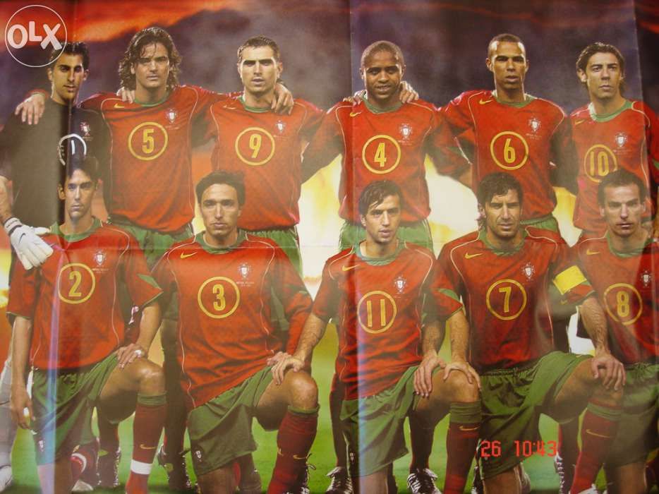 Poster da nossa grande seleção Portuguesa e bandeira nacional anos 90
