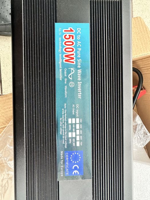 Інвертор 1500w /чистий синус /для котлів