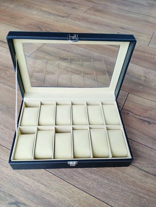 Elegancka Szkatułka / Organizer na 12 Zegarków - Perfekcyjna Ekspozycj