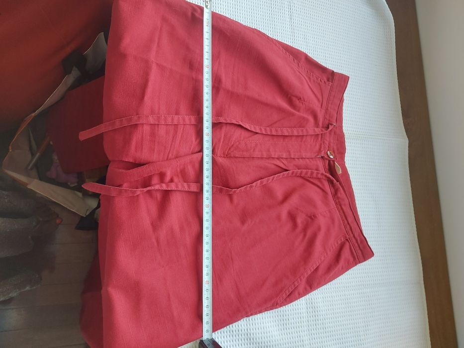 Calças Vermelhas - 55% Linho e 45% Viscose