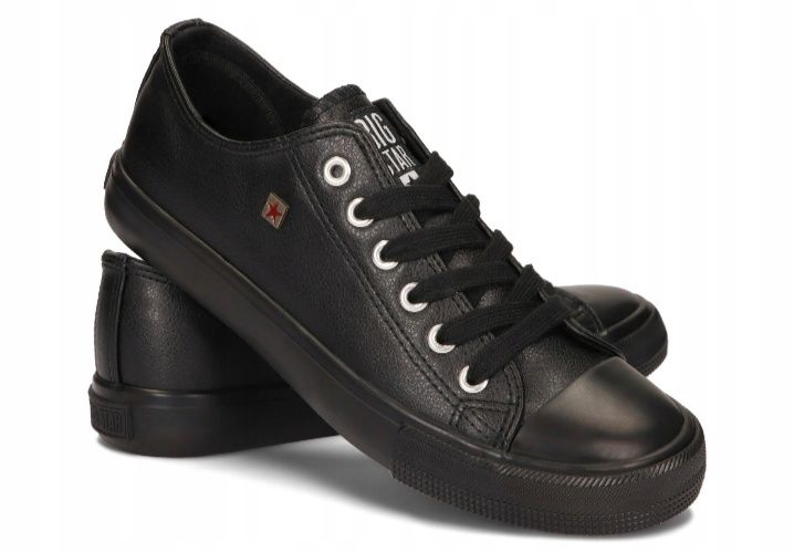 ButyTrampki Big Star Tenisówki Męskie Ekoskóra Wygodne  Czarne Sportow