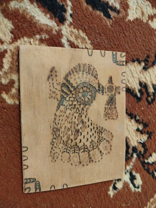 Obrazki kot i paw na deskach drewnianych