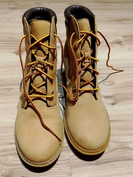 Musztardowe Damskie Botki Na Koturnie Timberland Amston