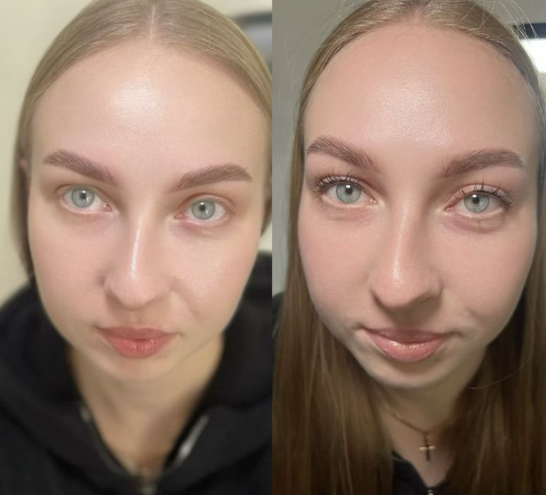 Ламінування вій, брів. Корекція + фарбування брів. Нарощування вій