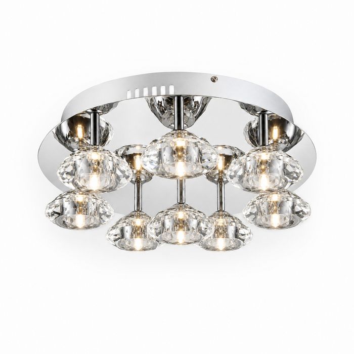 Nowa lampa sufitowa chrom kryształ glamour COZZI C8L