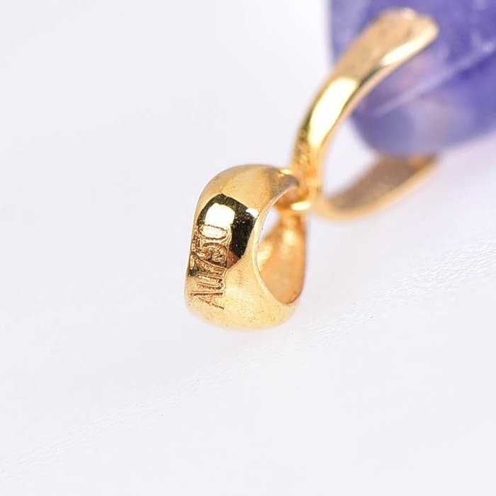 Colar com pingente - 18 K Ouro amarelo Tanzanita - Certificado ALGT