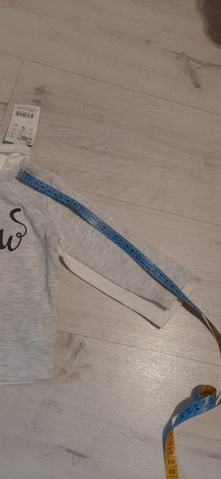 Nowe Bluzki długi rękaw na jesień bawełna kotek Meow r.6-9 mcy r.68-74