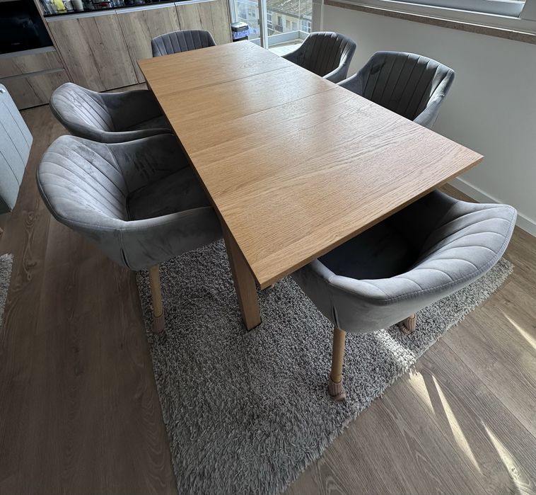 Mesa extensível refeições IKEA + cadeiras