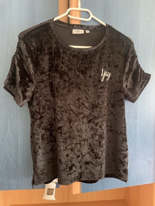 Koszulka Tom Tailor rozmiar XL/ 42 welurowa czarna szybka wysyłka