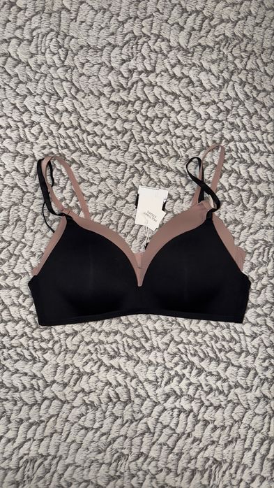 Білизна жіноча комплект чорна і тілесна бюстгальтер 2 шт набір