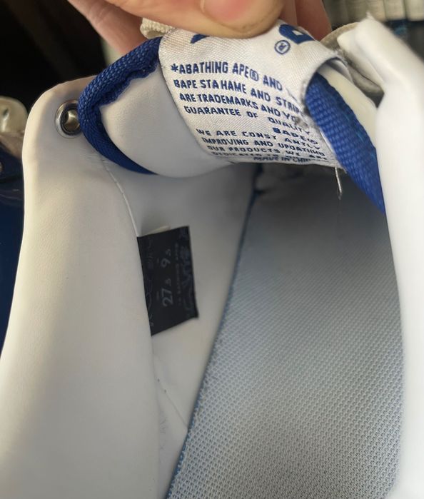 BAPE STA Patent Leather White Blue (2023) – Tamanho 43 / US 9.5