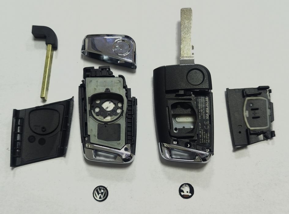 Выкидной ключ VW, Skoda, Seat, на 3, 4 кнопки после 2012г.в.