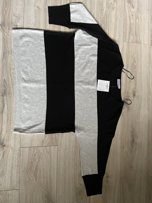 Bluzka sweter czarno-szare pasy