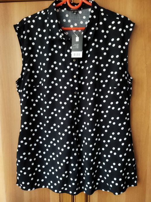 Bluzka czarna w grochy