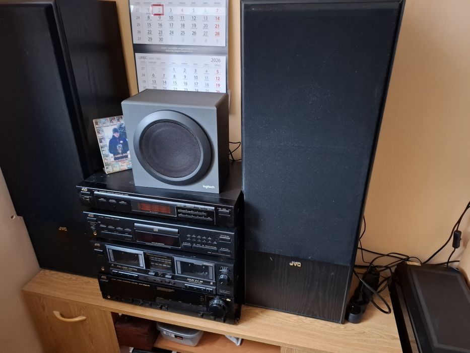 JVC Vintage Hi-Fi AX-550 + SP-X990BKE | Wzmacniacz, CD, Tuner, Magnetofon | Komplet