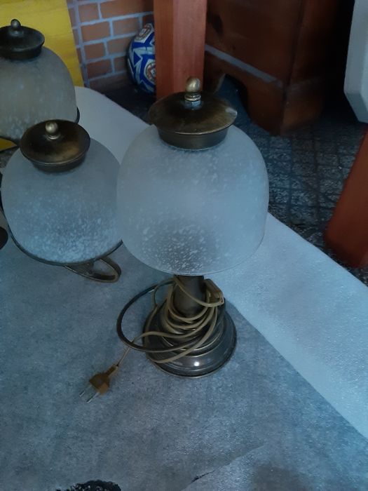 Candeeiros em latao 1 de teto e de mesa