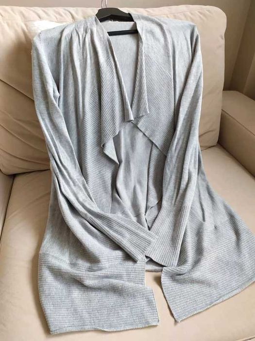 Sweter kardigan szary długi 36 S Reserved