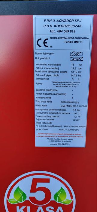 Kocioł Piec 18kW 5 klasa Eco Design