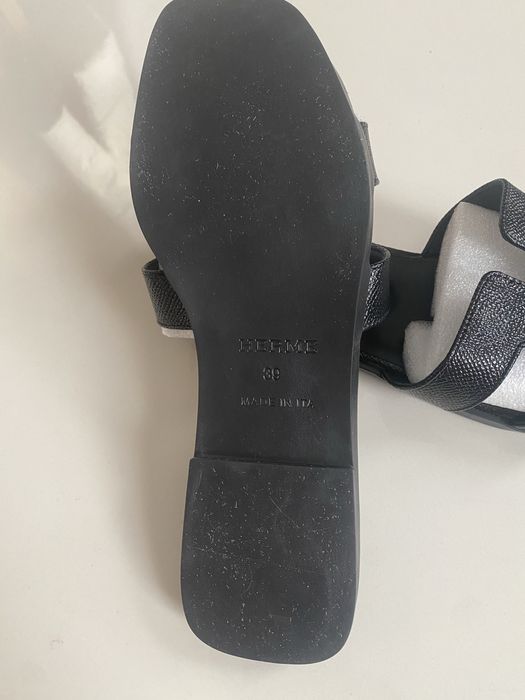 Шлепки HERMES кожа