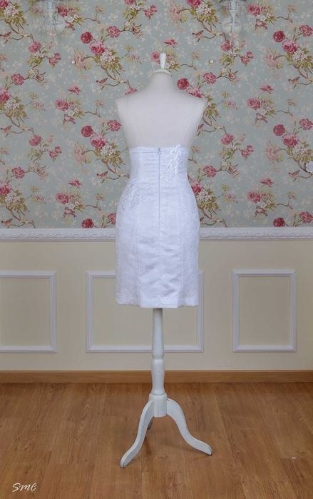 Vestido de Noiva branco curto de renda Cerimonia Noiva (Novo)