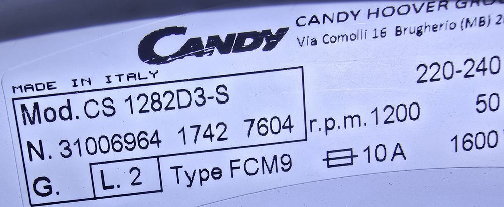 Пральна машина Сandy по запчастям CSS 1282D3-S