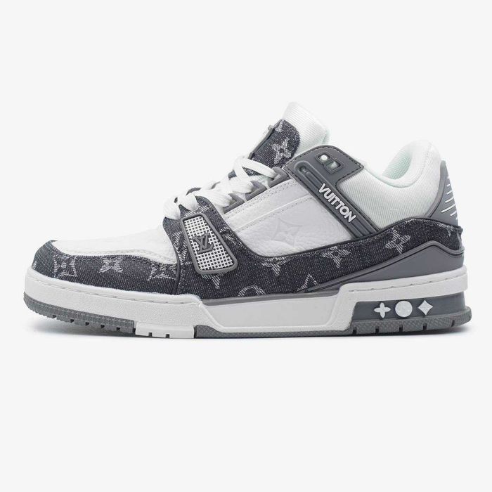 Кросівки Louis Vuitton Trainer сіро-білі, унісекс (39-43)