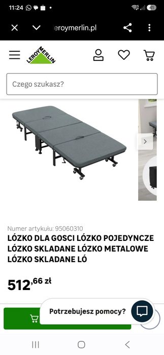 Składane łózko dla gości
