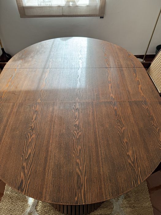 Mesa Oval Extensível Nogueira c/ Garantia