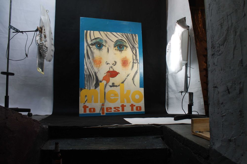 Mleko to jest to! PRL 150x100cm olejny Unikat 1974r