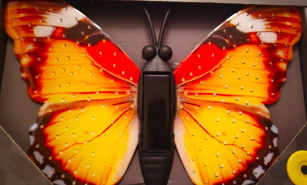 Lampa ścienna motyl solar – wielokolorowa LED, 28x21 cm