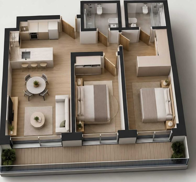 Apartamento T2 Novo para venda