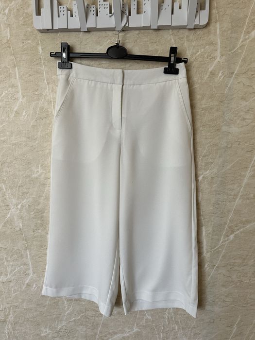 Białe szerokie spodnie 7/8 do łydki vero moda 38/M