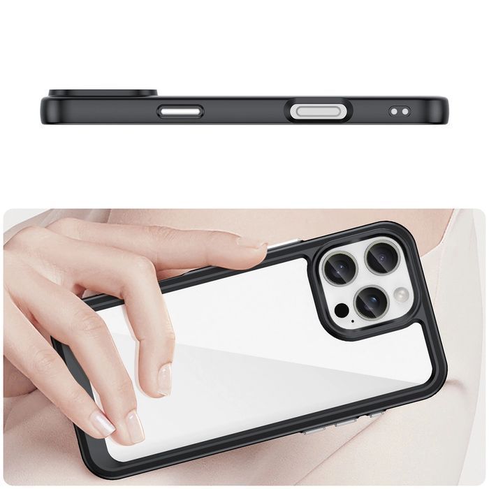 Etui Outer Space Case z żelową ramką do iPhone 16 Pro Max - czarne