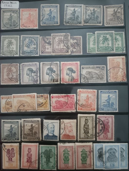Selos de Congo Belga, Katanga, Congo Democrático, Zaire - Selos da História da Atual República Democrática do Congo
