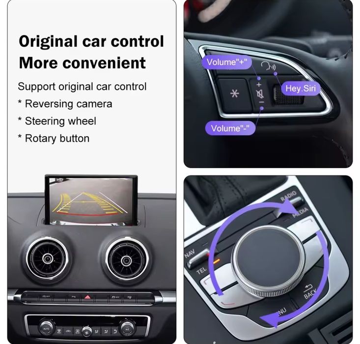 Sistema carplay e Apple car de fácil montagem