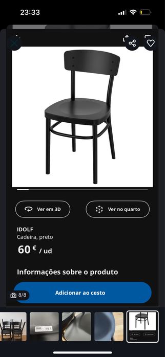 Conjunto mesa vihals e 4 cadeiras idolf IKEA