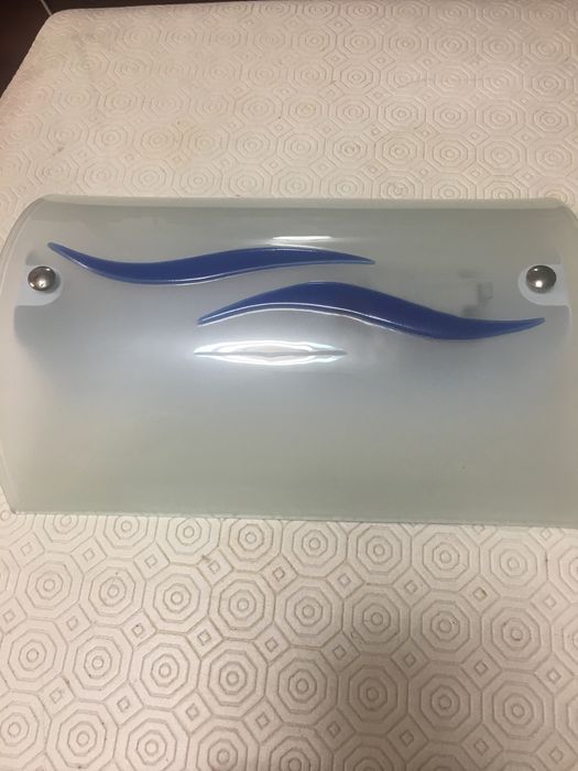 Conjunto de 2 apliques em vidro fosco com design azul