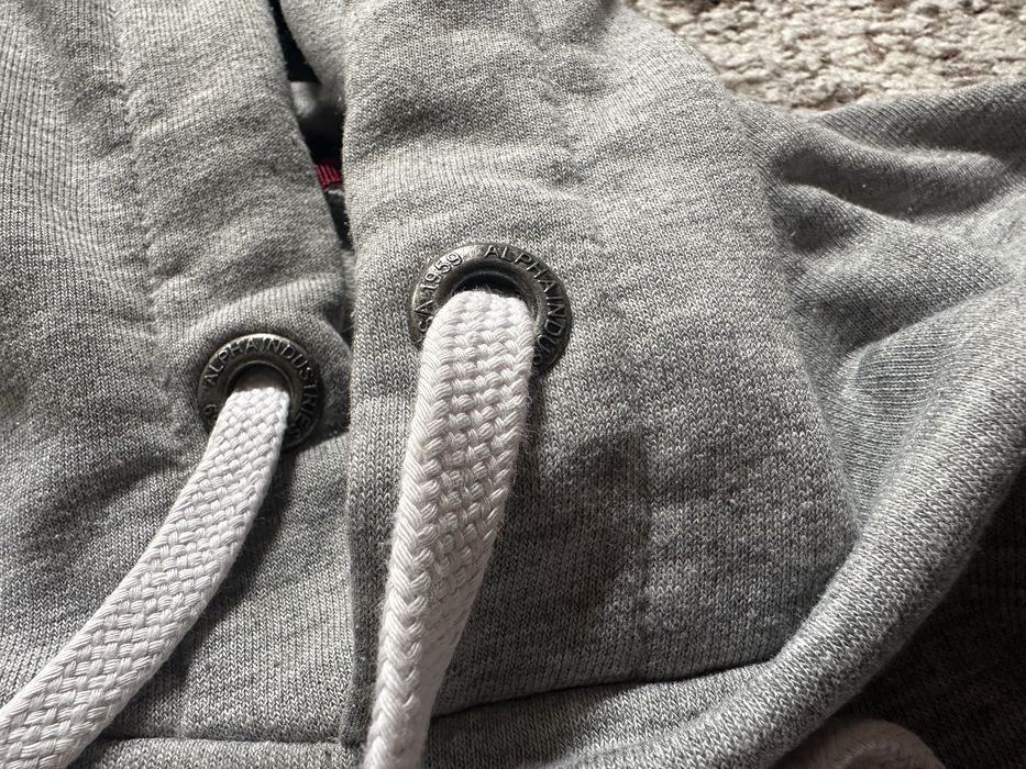 Оригінальне худі Alpha Industries Basic Small Logo (Grey Melange)