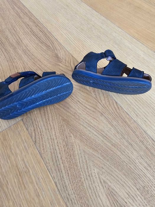 Sandálias zippy pele criança azul esc tam 24