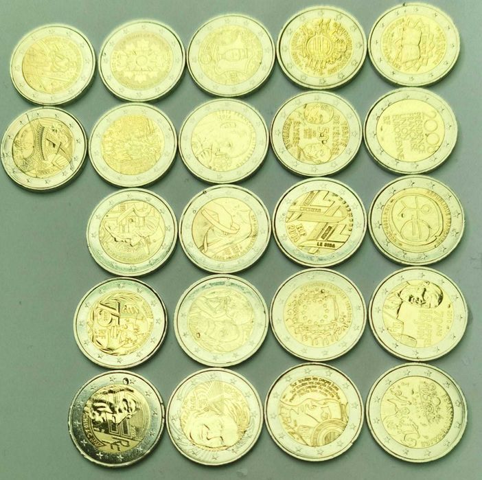 350 Moedas 2 Euros comemorativas para Troca e Venda