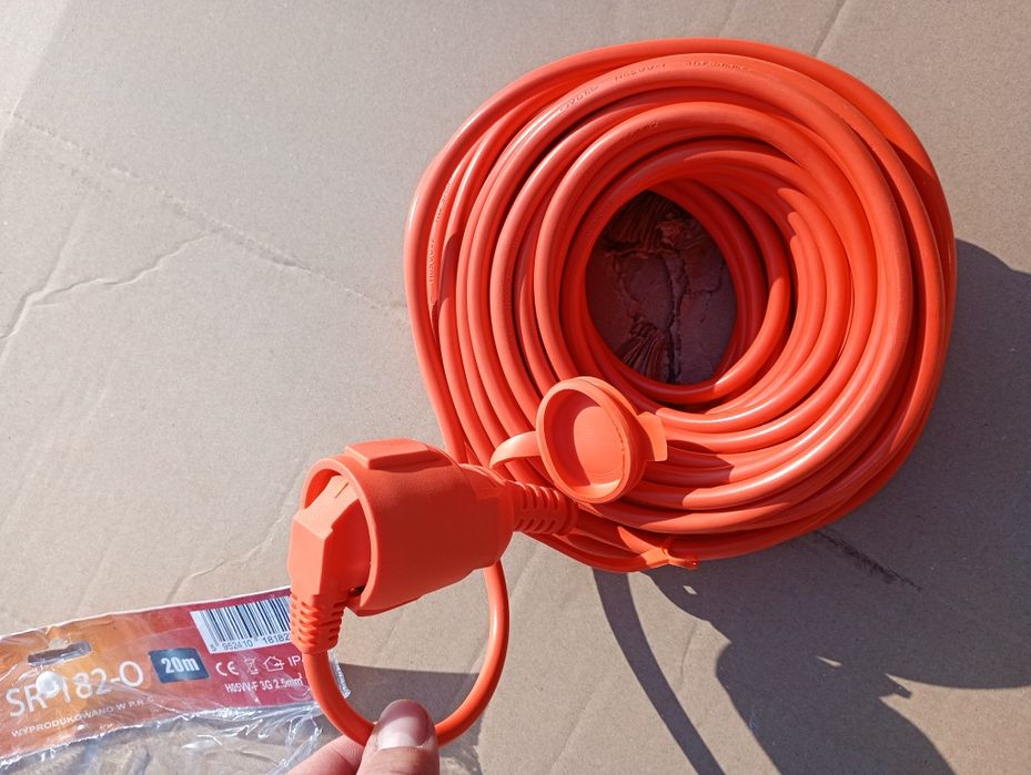 Przedłużacz 20 metrów gruby miedziany solidny budowlany