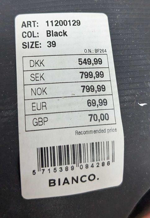 Sandały zapinane na rzepy Bianco rozm. 39