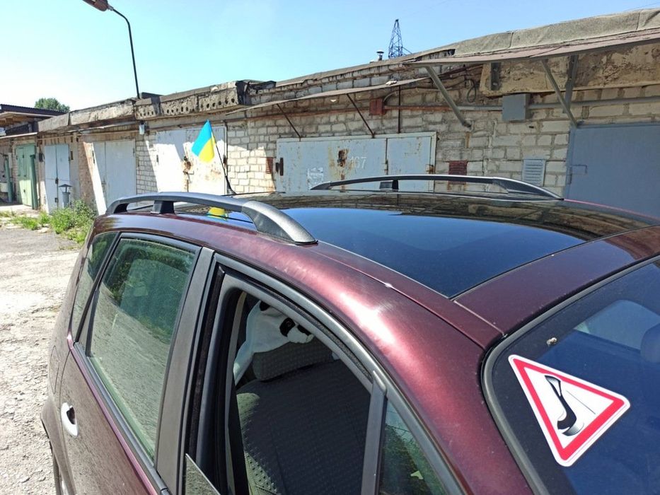 Renault Scenic/Grand 2003-2009 рр. Рейлінги Чорні (2 шт) Довга база (Grande)