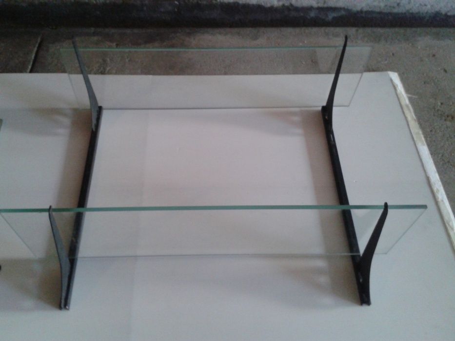 CONJUNTO de 2x2 prateleiras de vidro e metal C/OFERTA EXTRA